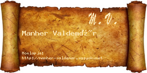 Manher Valdemár névjegykártya